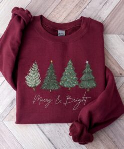 vintage christmas sweatshirt for women with holiday tree design and winter crewneck style bvbca