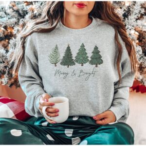 vintage christmas sweatshirt for women with holiday tree design and winter crewneck style gefvd