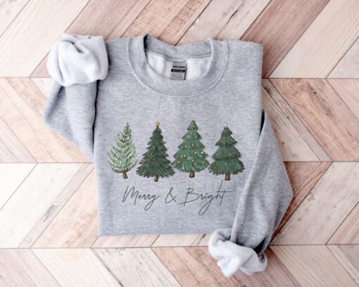 vintage christmas sweatshirt for women with holiday tree design and winter crewneck style vppdc