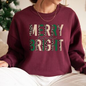 vintage christmas sweatshirt for women with leopard print design and marry and bright theme 5tcwf scaled