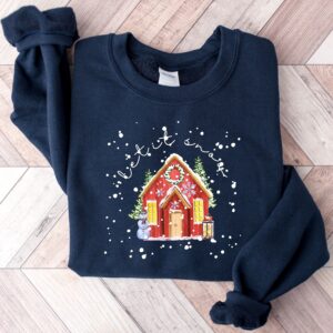 vintage christmas sweatshirt for women with let it snow design and merry and bright theme ideal christmas crewneck sweater 2vsle