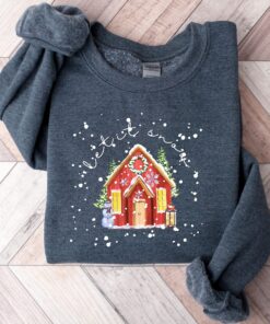 vintage christmas sweatshirt for women with let it snow design and merry and bright theme ideal christmas crewneck sweater wzkiv scaled