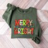 vintage christmas sweatshirt for women with merry bright light design ideal for family gatherings and holiday celebrations g16fc scaled