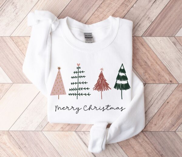 vintage christmas sweatshirt for women with merry christmas tree design and cute holiday theme pubtv