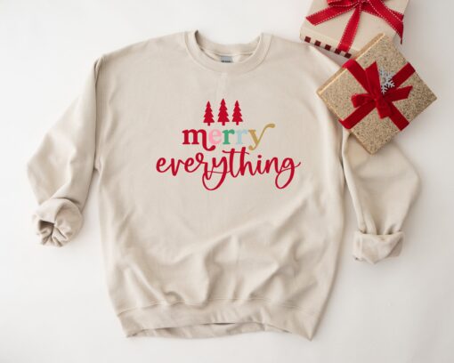 vintage christmas sweatshirt for women with merry everything design and comfortable crewneck style for holiday parties gidcf