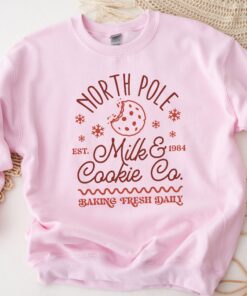 vintage christmas sweatshirt for women with milk and cookies design comfortable crewneck for holiday baking and festive celebrations hapls