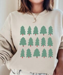 vintage christmas sweatshirt for women with pine tree design comfortable winter crewneck for holiday style rpej9