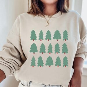 vintage christmas sweatshirt for women with pine tree design comfortable winter crewneck for holiday style rpej9