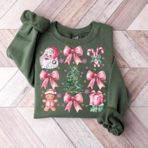 vintage christmas sweatshirt for women with pink bows and aesthetic design trendy retro santa shirt for holiday style be4kf scaled