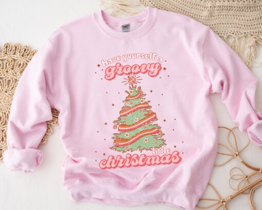 vintage christmas sweatshirt for women with retro design and crewneck style gy80m