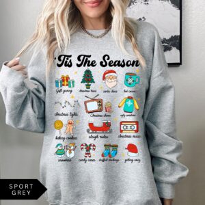 vintage christmas sweatshirt for women with retro design and trendy holiday style vazqb