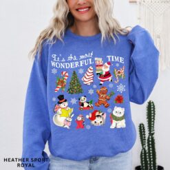 Vintage Christmas Sweatshirt for Women with Retro Design and Trendy Holiday Theme Ideal for Celebrating the Most Wonderful Time of the Year
