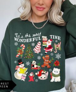 vintage christmas sweatshirt for women with retro design and trendy holiday theme ideal for celebrating the most wonderful time of the year bizpd