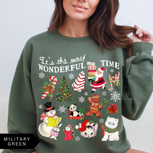 vintage christmas sweatshirt for women with retro design and trendy holiday theme ideal for celebrating the most wonderful time of the year gpo5f