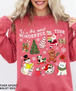 vintage christmas sweatshirt for women with retro design and trendy holiday theme ideal for celebrating the most wonderful time of the year nbwru