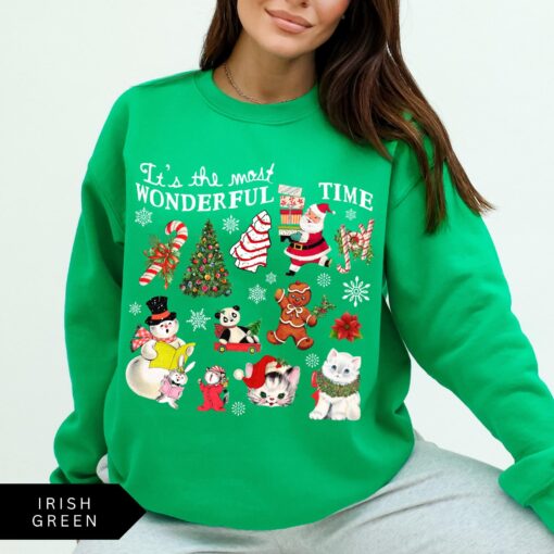 vintage christmas sweatshirt for women with retro design and trendy holiday theme ideal for celebrating the most wonderful time of the year srbmj