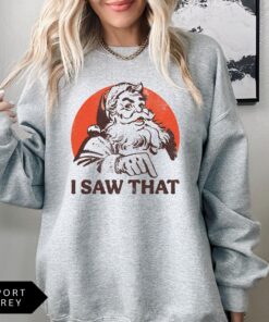 vintage christmas sweatshirt for women with retro santa design and fun i saw that graphic for holiday celebrations d3cs7