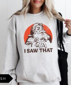 vintage christmas sweatshirt for women with retro santa design and fun i saw that graphic for holiday celebrations ecuvm