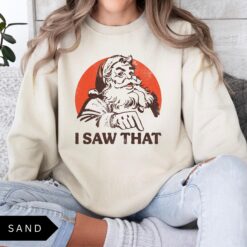 vintage christmas sweatshirt for women with retro santa design and fun i saw that graphic for holiday celebrations xcgek