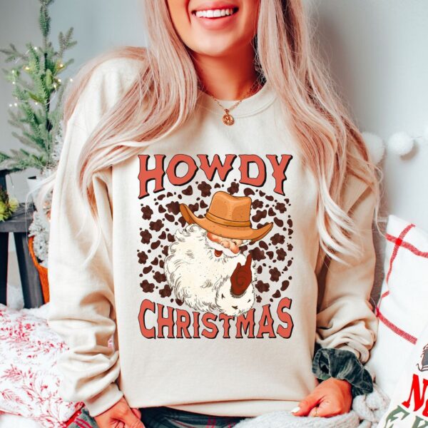 vintage christmas sweatshirt for women with retro santa design and western style ideal for country holiday celebrations jpavp