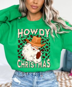 vintage christmas sweatshirt for women with retro santa design and western style ideal for country holiday celebrations vy4br