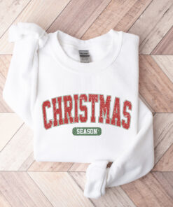 vintage christmas sweatshirt for women with retro varsity style for holiday celebrations and festive gatherings krccy