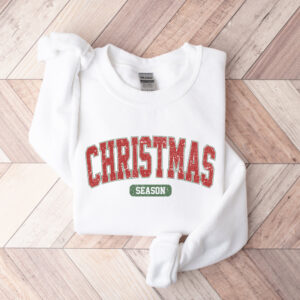 vintage christmas sweatshirt for women with retro varsity style for holiday celebrations and festive gatherings krccy