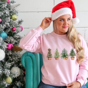 vintage christmas sweatshirt for women with rustic tree design and comfortable crewneck style for winter wear 5spfw