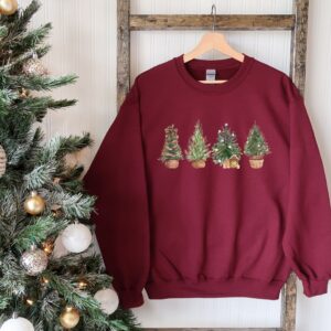 vintage christmas sweatshirt for women with rustic tree design and comfortable crewneck style for winter wear 9ssbu