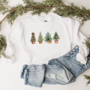 vintage christmas sweatshirt for women with rustic tree design plus size crewneck style gvjsh