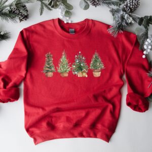 vintage christmas sweatshirt for women with rustic tree design plus size crewneck style sr4zy