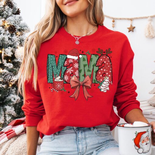 vintage christmas sweatshirt for women with santa hat design and coquette bow detail eapxf scaled