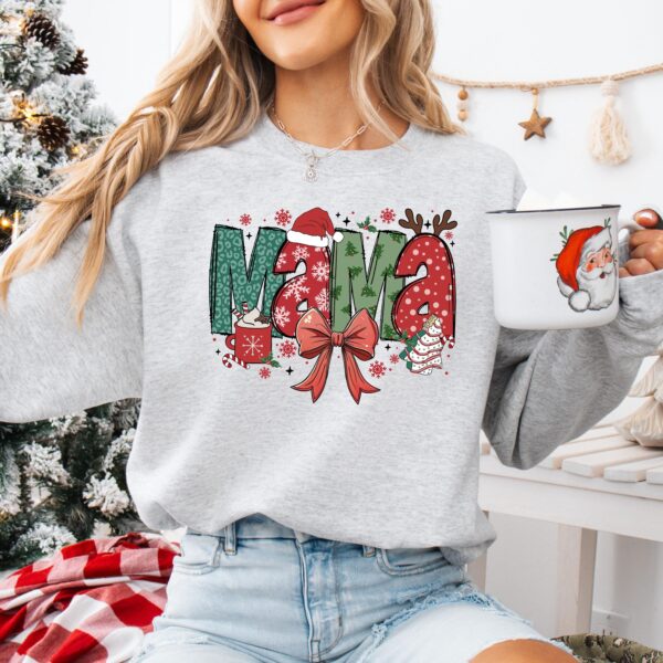 vintage christmas sweatshirt for women with santa hat design and coquette bow detail gaw6q scaled