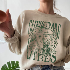 vintage christmas sweatshirt for women with skeleton design and crewneck style 99gmt