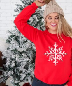 vintage christmas sweatshirt for women with snowflake design and merry bright theme plus size crewneck malng