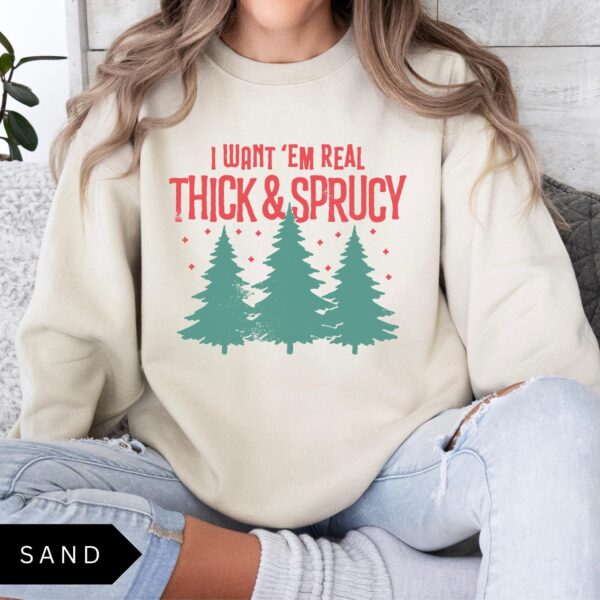 vintage christmas sweatshirt funny design real thick sprucy style retro holiday shirt with christmas tree print ehmt1