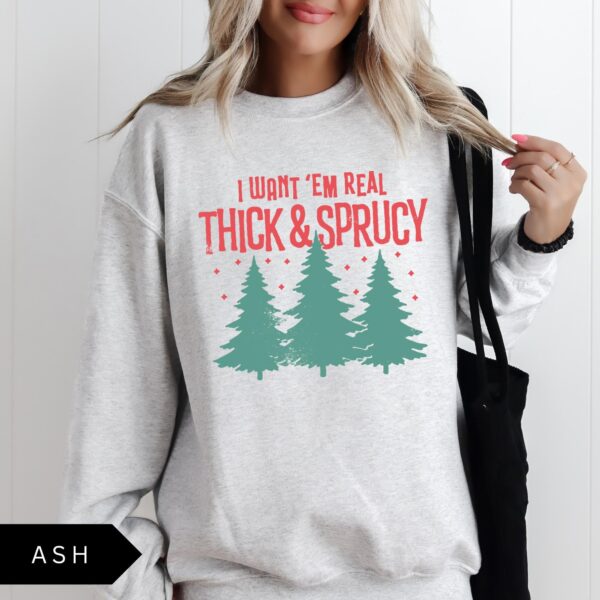 vintage christmas sweatshirt funny design real thick sprucy style retro holiday shirt with christmas tree print