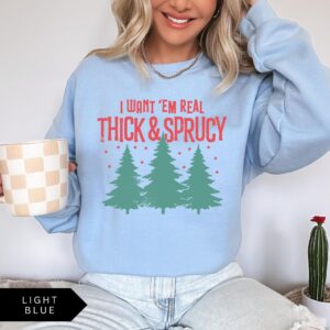 vintage christmas sweatshirt funny design real thick sprucy style retro holiday shirt with christmas tree print txo81