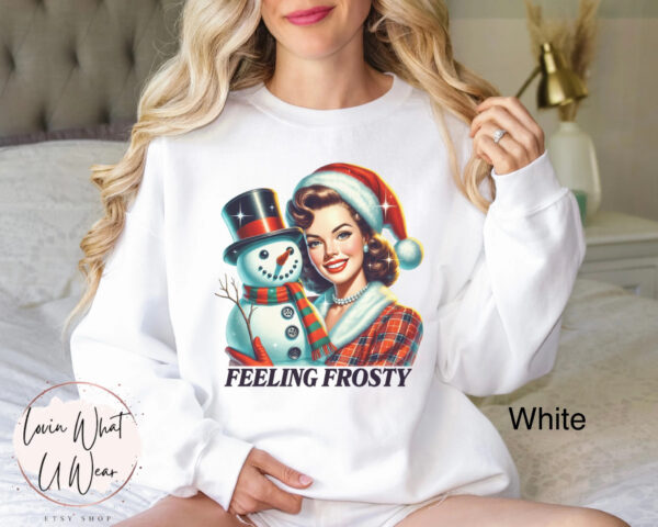 vintage christmas sweatshirt funny frosty snowman design oversized winter apparel for xmas parties and holiday gatherings