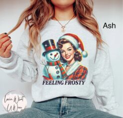 vintage christmas sweatshirt funny frosty snowman design oversized winter apparel for xmas parties and holiday gatherings 7weqx