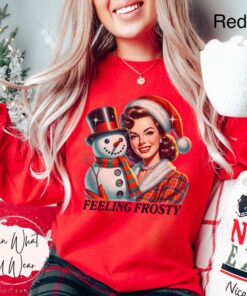 vintage christmas sweatshirt funny frosty snowman design oversized winter apparel for xmas parties and holiday gatherings holzv