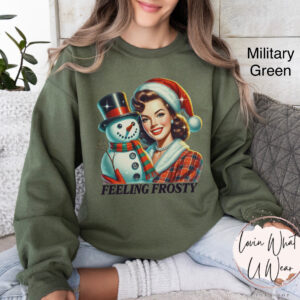 vintage christmas sweatshirt funny frosty snowman design oversized winter apparel for xmas parties and holiday gatherings tofxe