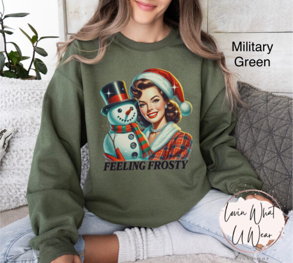 vintage christmas sweatshirt funny frosty snowman design oversized winter apparel for xmas parties and holiday gatherings