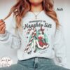 vintage christmas sweatshirt funny naughty list design trendy oversized retro holiday top for comfortable festive wear peslv