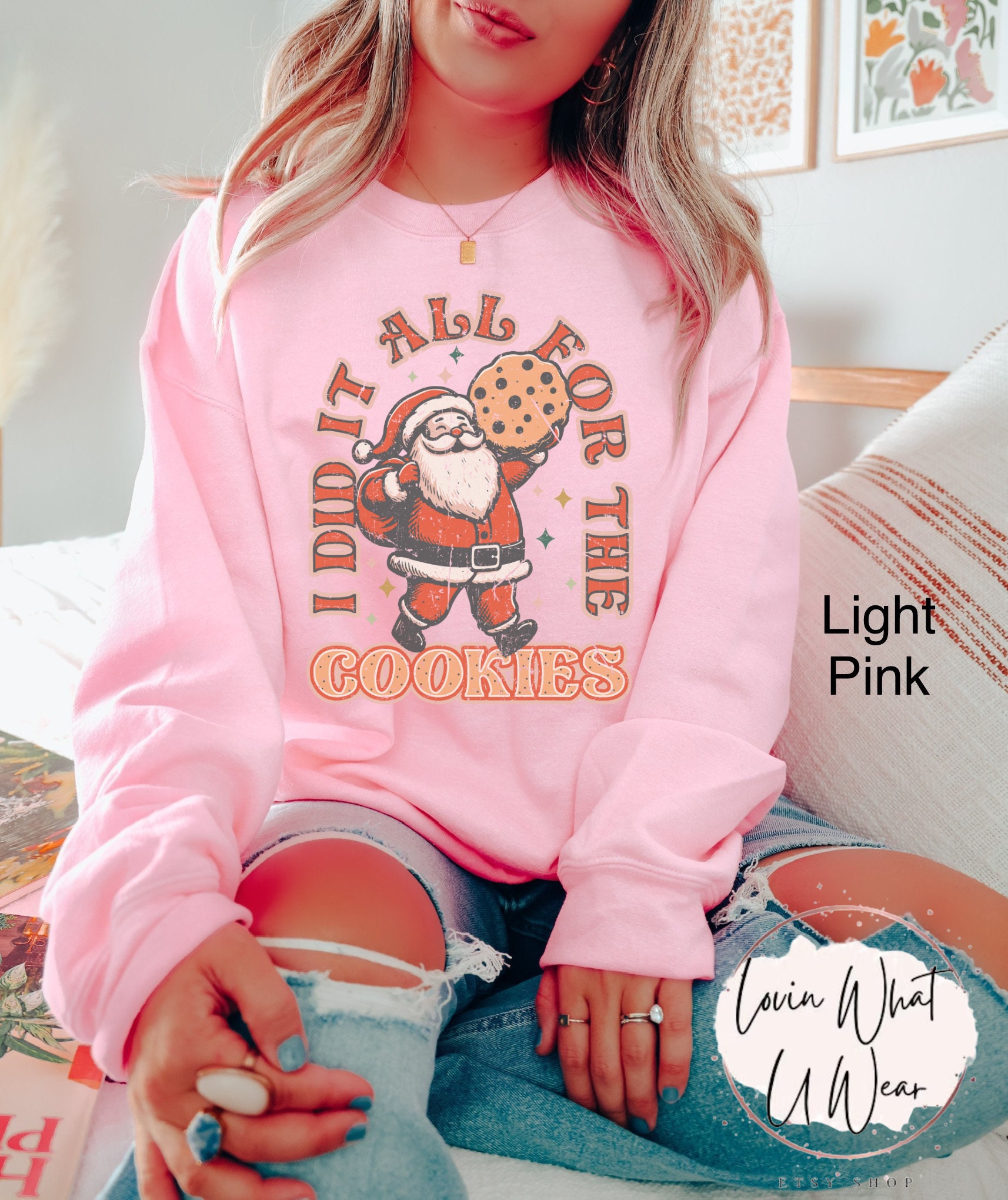 vintage christmas sweatshirt funny santa design i did it all for the cookies oversized holiday sweater for baking and xmas parties fafrq