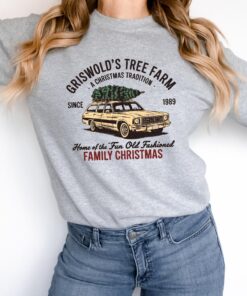 vintage christmas sweatshirt griswold family tree farm design funny xmas vacation sweater for women 1npuu