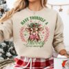 vintage christmas sweatshirt have yourself a mooey little christmas country hoodie for cow lovers with fun farm life design j8s27 scaled