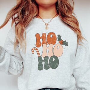 vintage christmas sweatshirt ho ho ho retro design 70s style long sleeve comfortable womens apparel for holiday celebrations 0x4kd