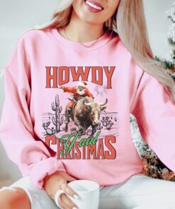 vintage christmas sweatshirt howdy yall sweater western cowgirl design retro santa graphic for country holiday style sd0fj scaled