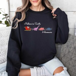 vintage christmas sweatshirt i believe in santa and dinosaurs funny design with dino reindeers for dinosaur lovers 2ogcy scaled